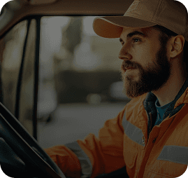 Driver in cab